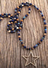 Boho Necklace, RH Tiger Eye, Star Brown Natural Stone